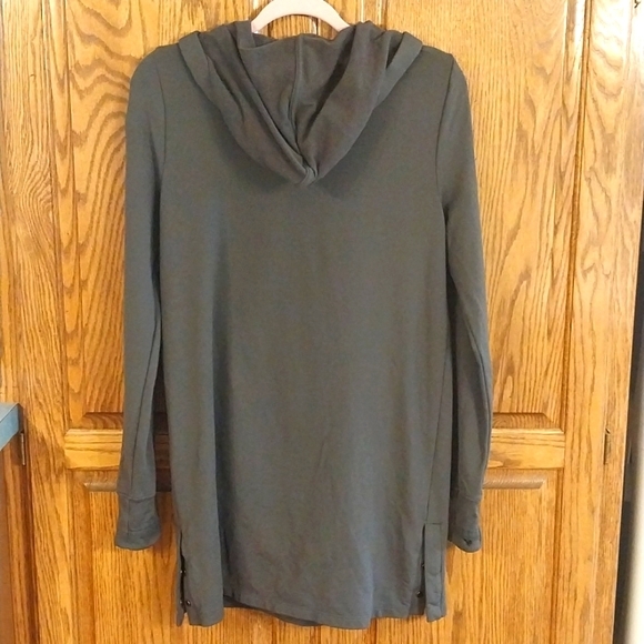 Athleta Women's Surrey Hills Hooded Sweatshirt Dress Size XSP Olive Relaxed Fit - Picture 4 of 10